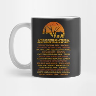 African Safari Bucket List Sunset Elephant Meerkat Namibia Mug